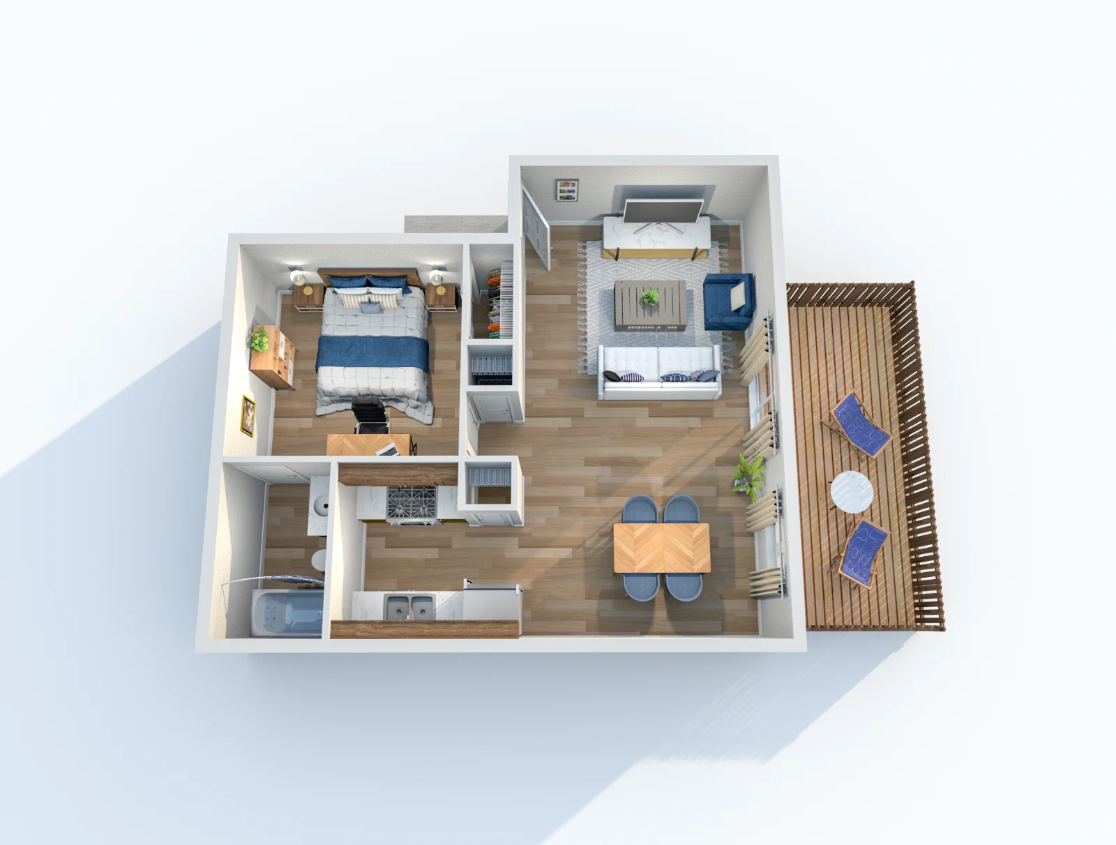 Palmetto at Lakeside — floor plan, Plan A1 · 1 bed · 1 bath · 550 sq ft